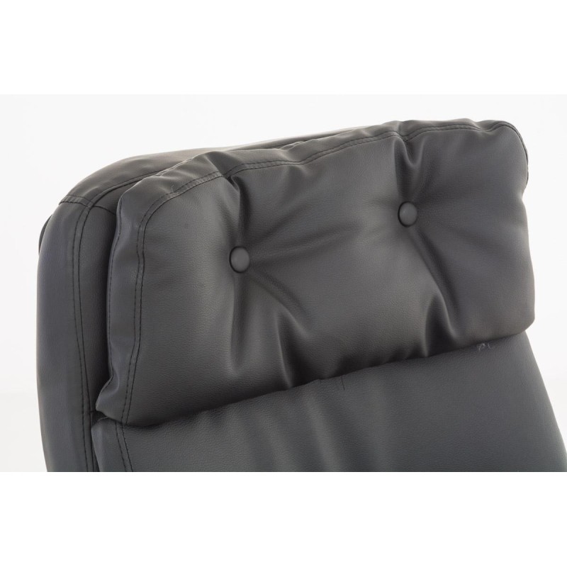 Sillón de oficina TAMPA, gran acolchado, reclinable, piel color negro