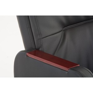 Sillón de oficina TAMPA, gran acolchado, reclinable, piel color negro