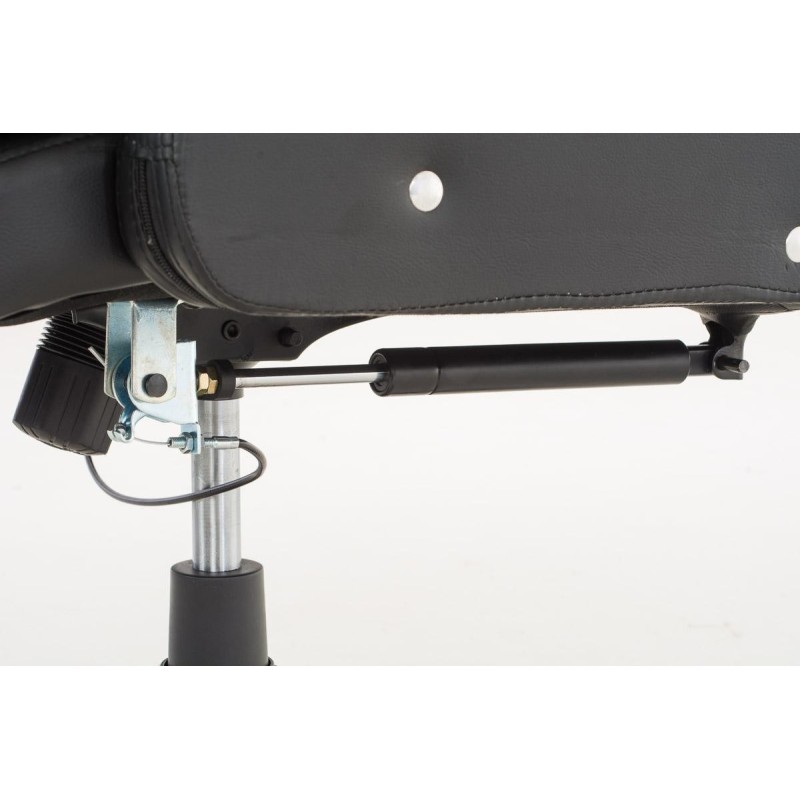 Sillón de oficina TAMPA, gran acolchado, reclinable, piel color negro