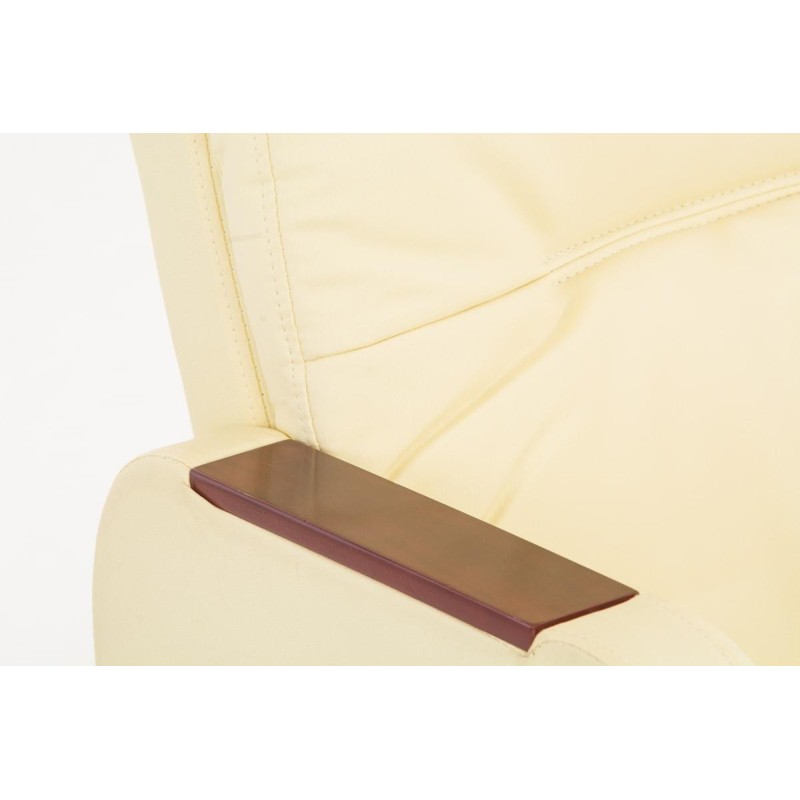 Sillón de oficina TAMPA, gran acolchado, reclinable, piel color negro