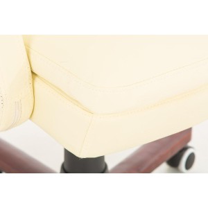 Sillón de oficina TAMPA, gran acolchado, reclinable, piel color negro