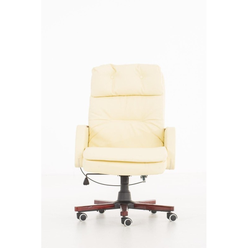 Sillón de oficina TAMPA, gran acolchado, reclinable, piel color negro