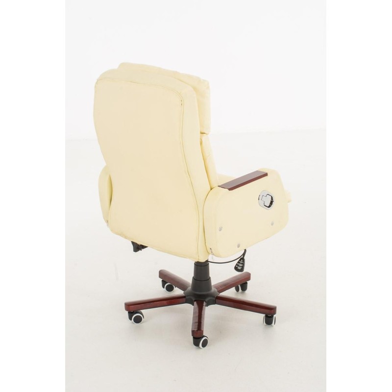 Sillón de oficina TAMPA, gran acolchado, reclinable, piel color negro