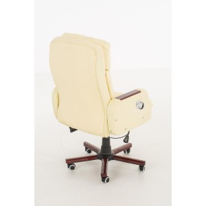 Sillón de oficina TAMPA, gran acolchado, reclinable, piel color negro