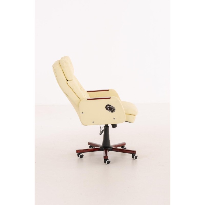 Sillón de oficina TAMPA, gran acolchado, reclinable, piel color negro