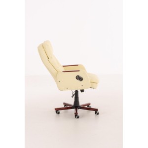 Sillón de oficina TAMPA, gran acolchado, reclinable, piel color negro