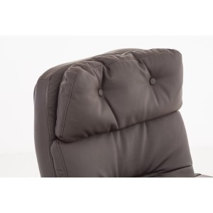 Sillón de oficina TAMPA, gran acolchado, reclinable, piel color negro