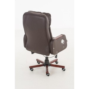 Sillón de oficina TAMPA, gran acolchado, reclinable, piel color negro