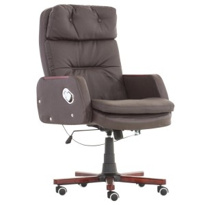 Sillón de oficina TAMPA, gran acolchado, reclinable, piel color negro