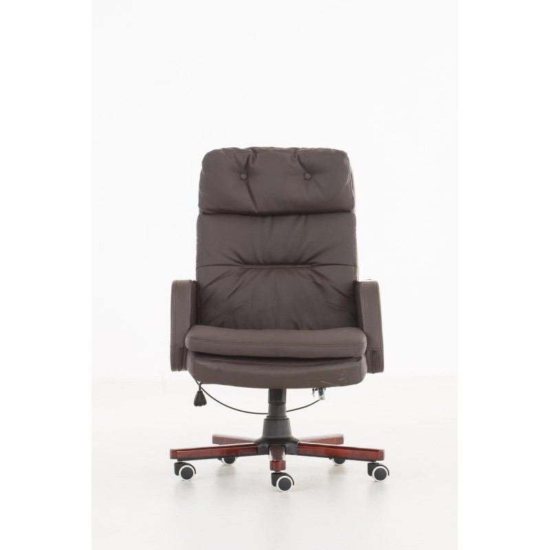 Sillón de oficina TAMPA, gran acolchado, reclinable, piel color negro