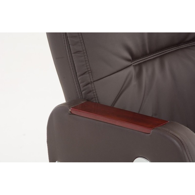 Sillón de oficina TAMPA, gran acolchado, reclinable, piel color negro