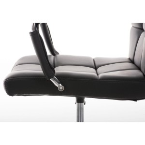 Sillón de oficina BRISTOL, reposabrazos metálicos, piel color Negro