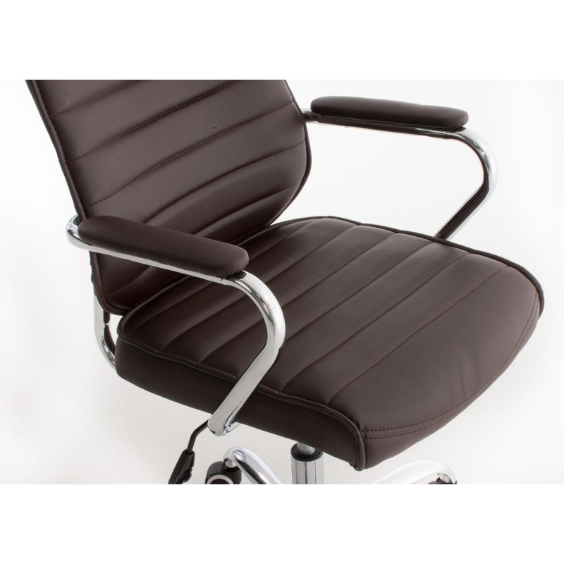 Sillón Ejecutivo modelo RENO, estructura metal, en piel color Negro