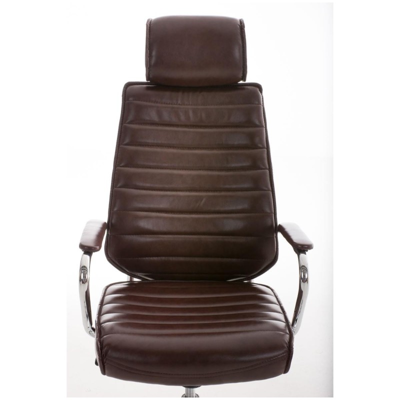 Sillón Ejecutivo modelo RENO, estructura metal, en piel color Negro