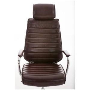 Sillón Ejecutivo modelo RENO, estructura metal, en piel color Negro