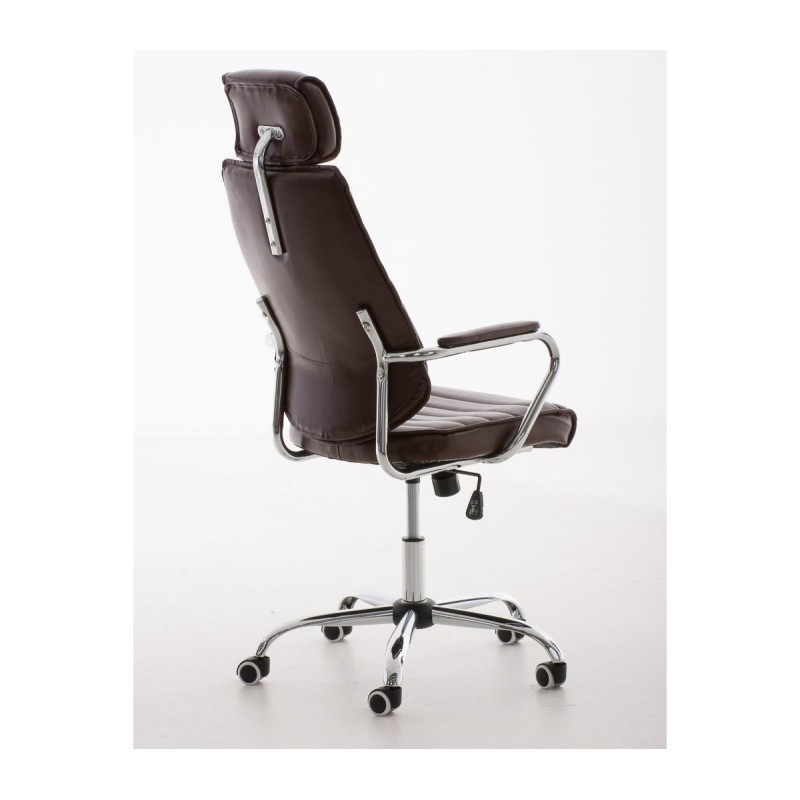 Sillón Ejecutivo modelo RENO, estructura metal, en piel color Negro