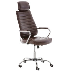 Sillón Ejecutivo modelo RENO, estructura metal, en piel color Negro