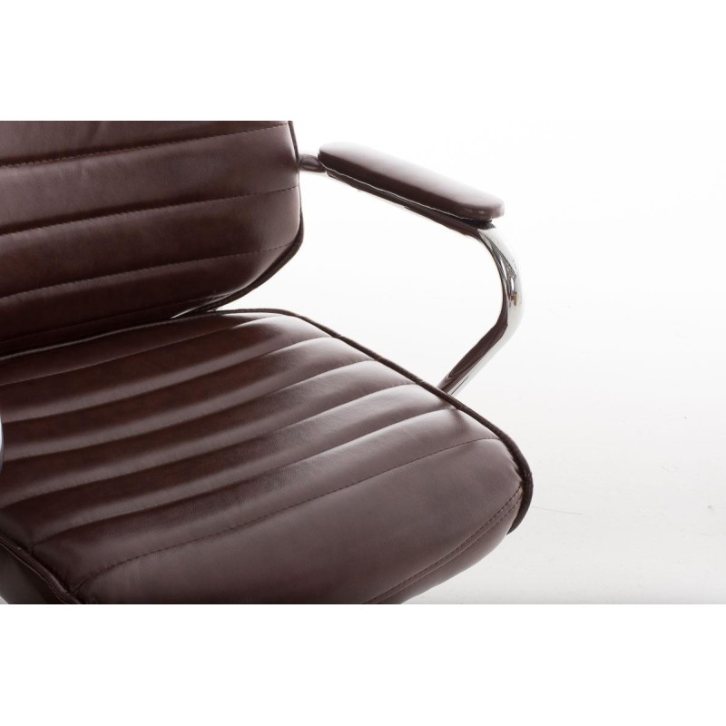 Sillón Ejecutivo modelo RENO, estructura metal, en piel color Negro