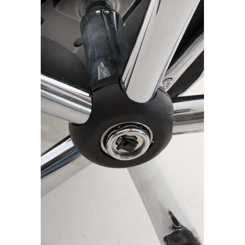 Sillón Ejecutivo modelo RENO, estructura metal, en piel color Negro