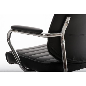 Sillón Ejecutivo modelo RENO, estructura metal, en piel color Negro
