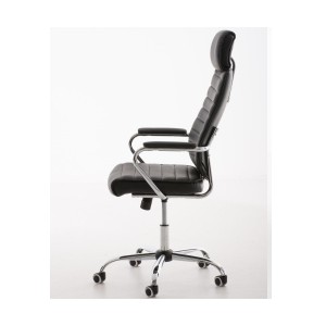 Sillón Ejecutivo modelo RENO, estructura metal, en piel color Negro