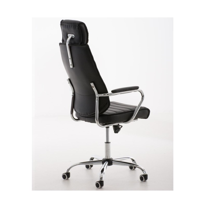 Sillón Ejecutivo modelo RENO, estructura metal, en piel color Negro