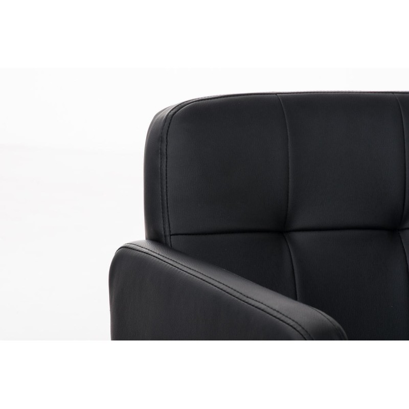 Silla de Diseño PRAGA, gran acolchado, piel color Negro