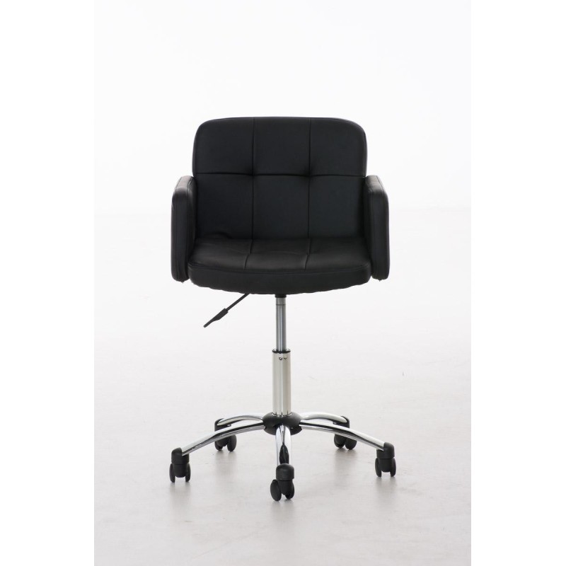 Silla de Diseño PRAGA, gran acolchado, piel color Negro