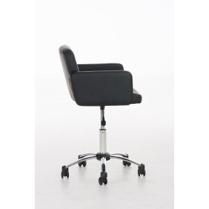 Silla de Diseño PRAGA, gran acolchado, piel color Negro