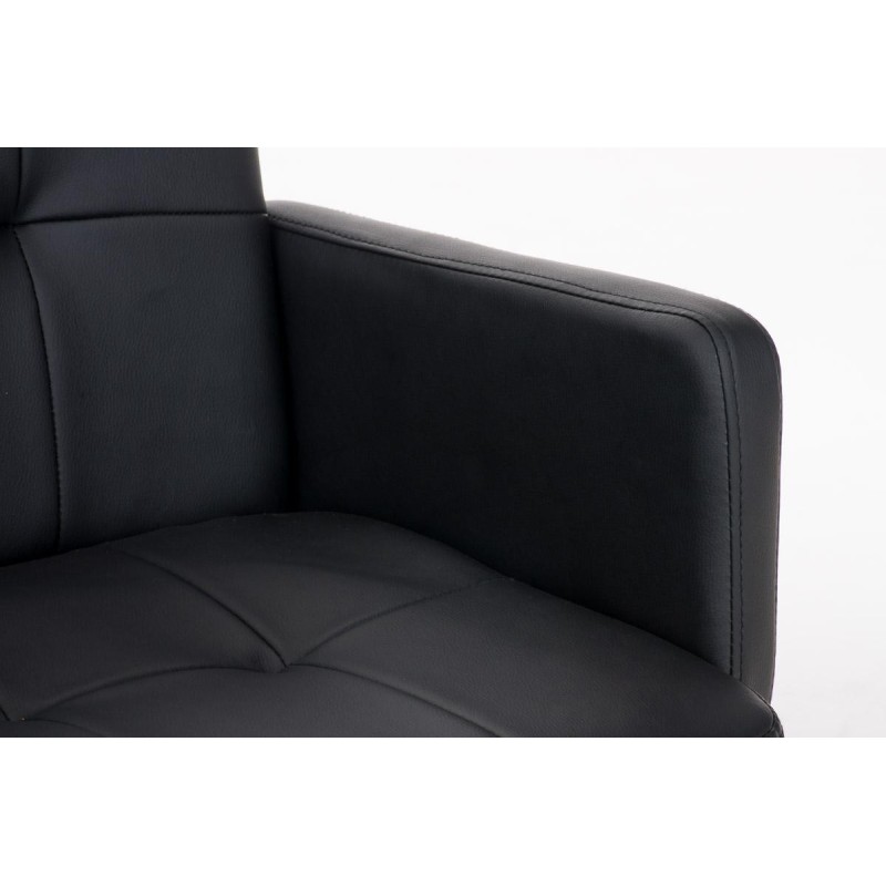 Silla de Diseño PRAGA, gran acolchado, piel color Negro