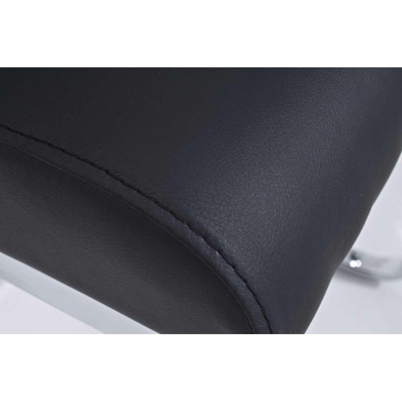 Silla de Confidente AISA, en metal cromado, en Piel color Negro
