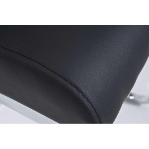 Silla de Confidente AISA, en metal cromado, en Piel color Negro