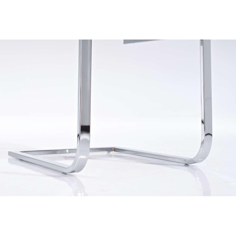 Silla de Confidente AISA, en metal cromado, en Piel color Negro