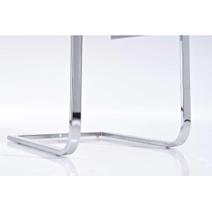 Silla de Confidente AISA, en metal cromado, en Piel color Negro