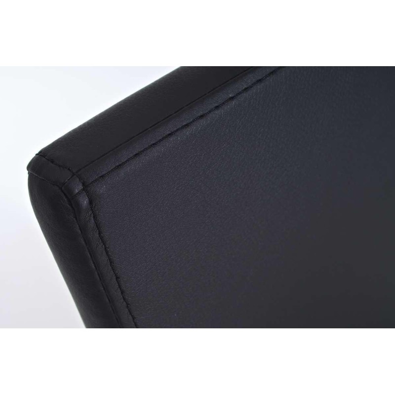 Silla de Confidente JACA, en metal cromado, Piel color Negro