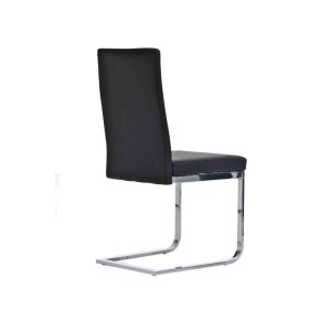 Silla de Confidente / Reuniones ASPE, metal cromado, Piel Negro