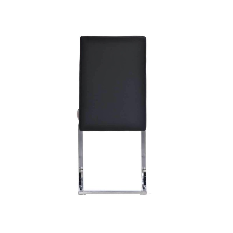 Silla de Confidente / Reuniones ASPE, metal cromado, Piel Negro