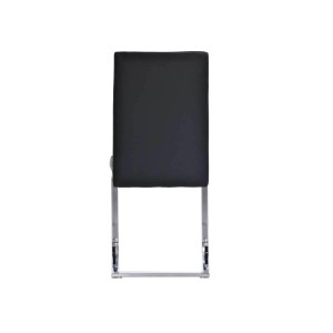 Silla de Confidente / Reuniones ASPE, metal cromado, Piel Negro