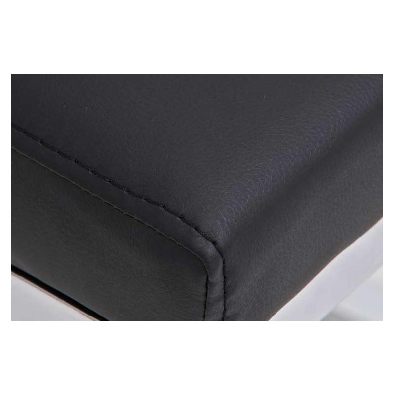 Silla de Confidente / Reuniones ASPE, metal cromado, Piel Negro