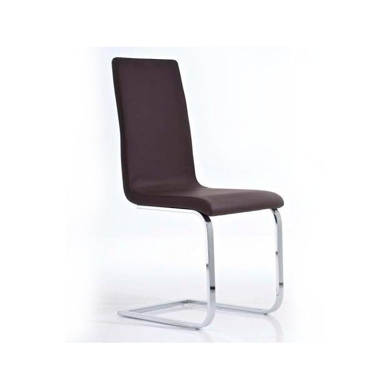 Silla de Confidente TORIA, diseño minimalista, en Piel color Negro