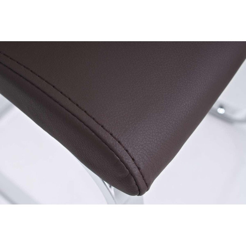 Silla de Confidente TORIA, diseño minimalista, en Piel color Negro