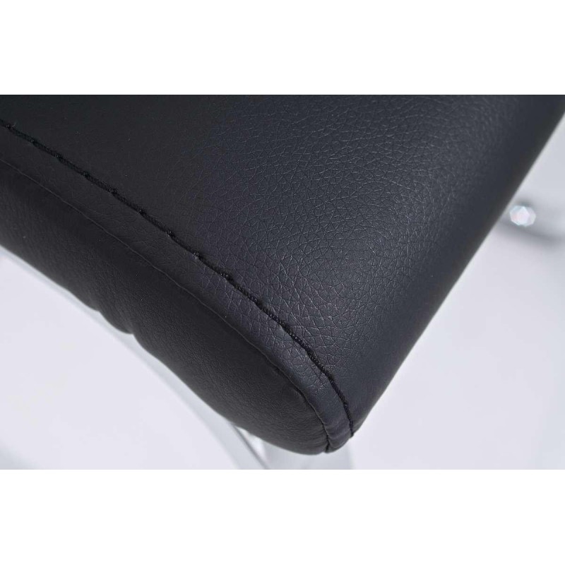 Silla de Confidente TORIA, diseño minimalista, en Piel color Negro