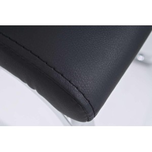 Silla de Confidente TORIA, diseño minimalista, en Piel color Negro