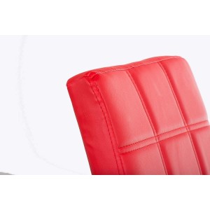 Silla de Confidente BIELSA, tapizado en costuras, Piel color Negro