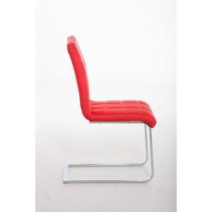 Silla de Confidente BIELSA, tapizado en costuras, Piel color Negro