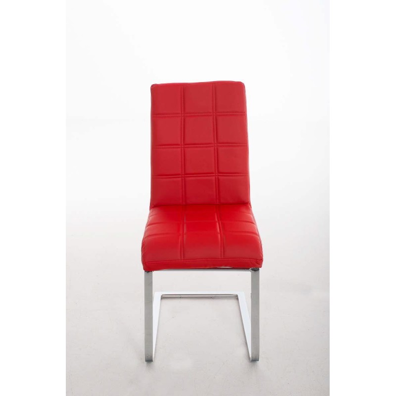 Silla de Confidente BIELSA, tapizado en costuras, Piel color Negro