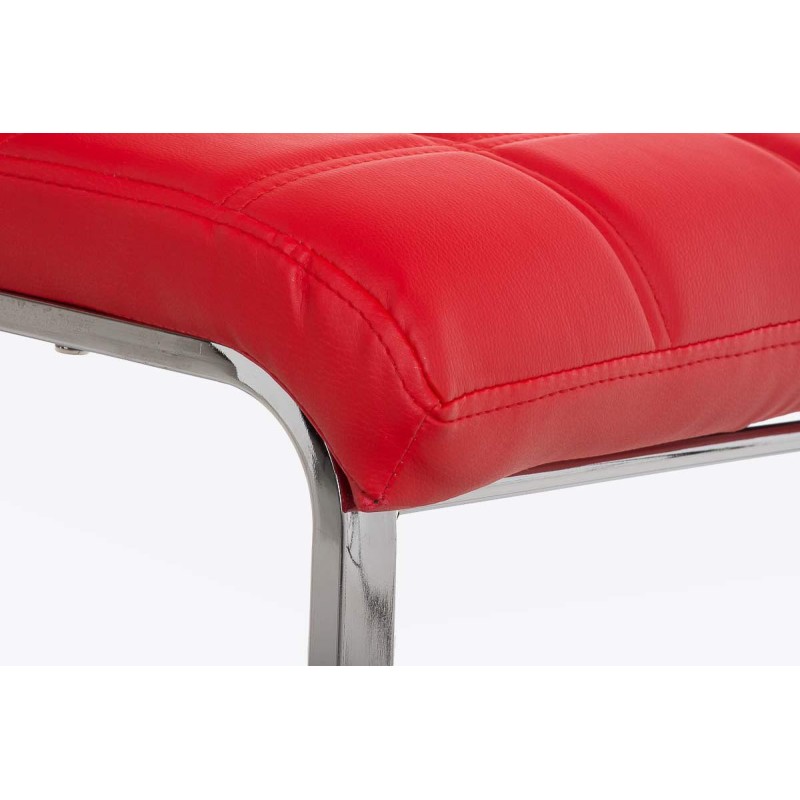 Silla de Confidente BIELSA, tapizado en costuras, Piel color Negro