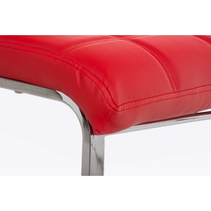 Silla de Confidente BIELSA, tapizado en costuras, Piel color Negro