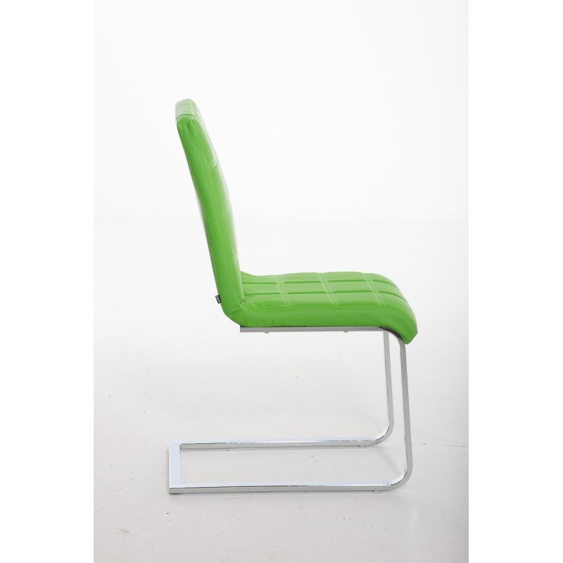 Silla de Confidente BIELSA, tapizado en costuras, Piel color Negro