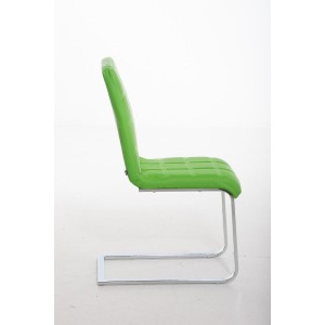 Silla de Confidente BIELSA, tapizado en costuras, Piel color Negro